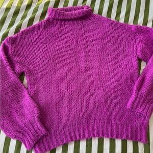 Line & Dot Vibrant Purple Turtleneck Sweater